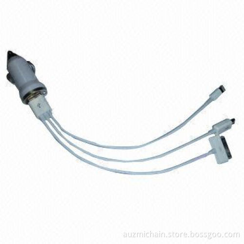 USB Car Charger for iPhone 5 + Apple's 30-pin + Micro USB